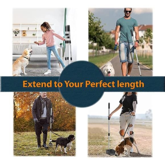 Pooper Scooper, Long Handle Tray and Rake Set for Large Medium Small Dogs - Picture 6 of 7